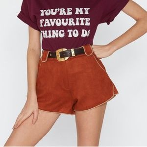 Suede high waisted shorts